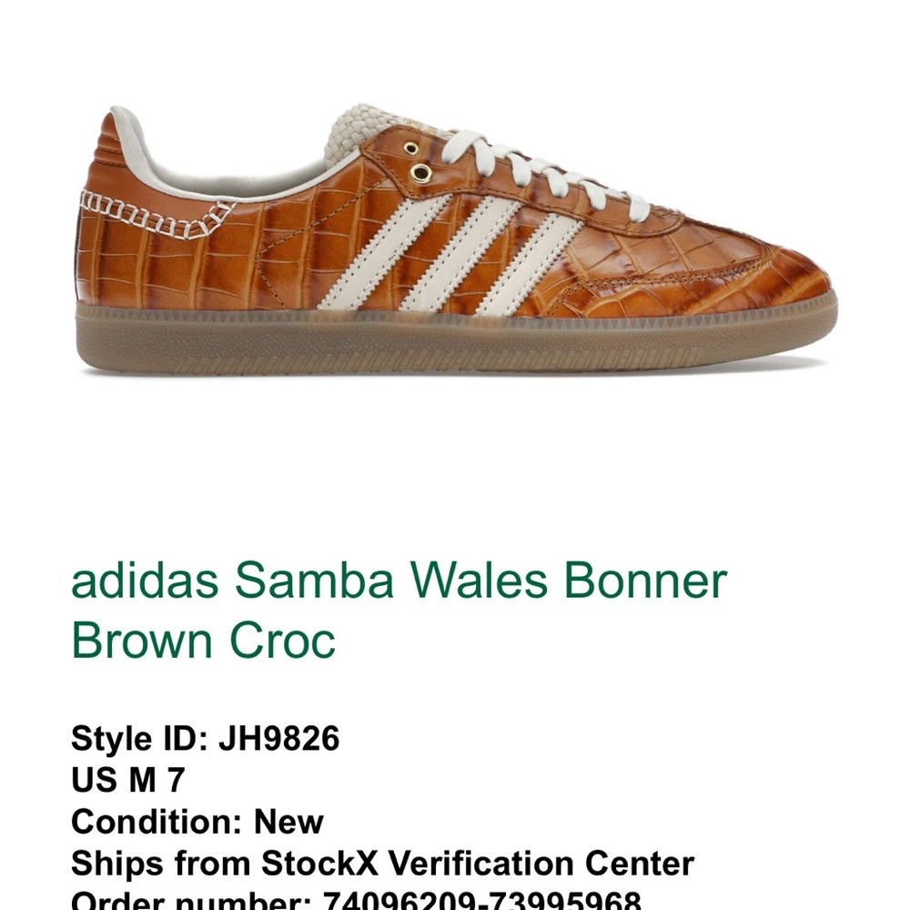 Adidas Samba Wales Bonner Brown Croc Men Shoes